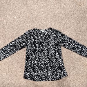 Van Heusen XS Long Sleeve Leopard Print Blouse
